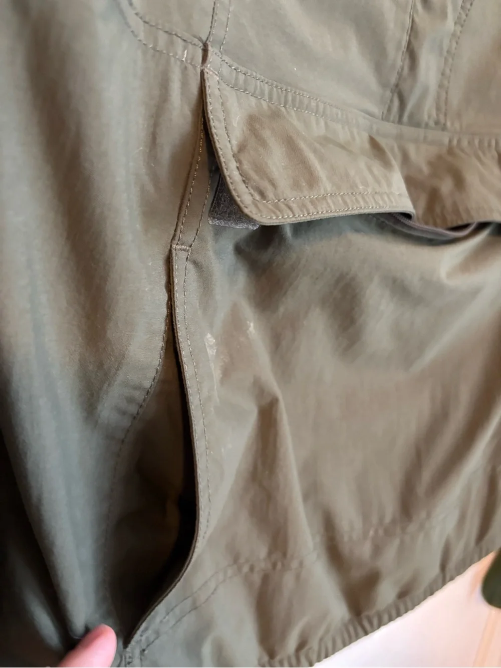 Eddie Bauer Olive Green Hooded Pull-Over Jacket